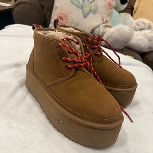 UGG Tan Platform Boots